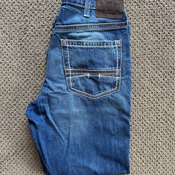 Ariat M6 38 x 32  M4 Boot Cut Jeans Medium Wash Western Workwear Thick Stitch - Picture 3 of 3